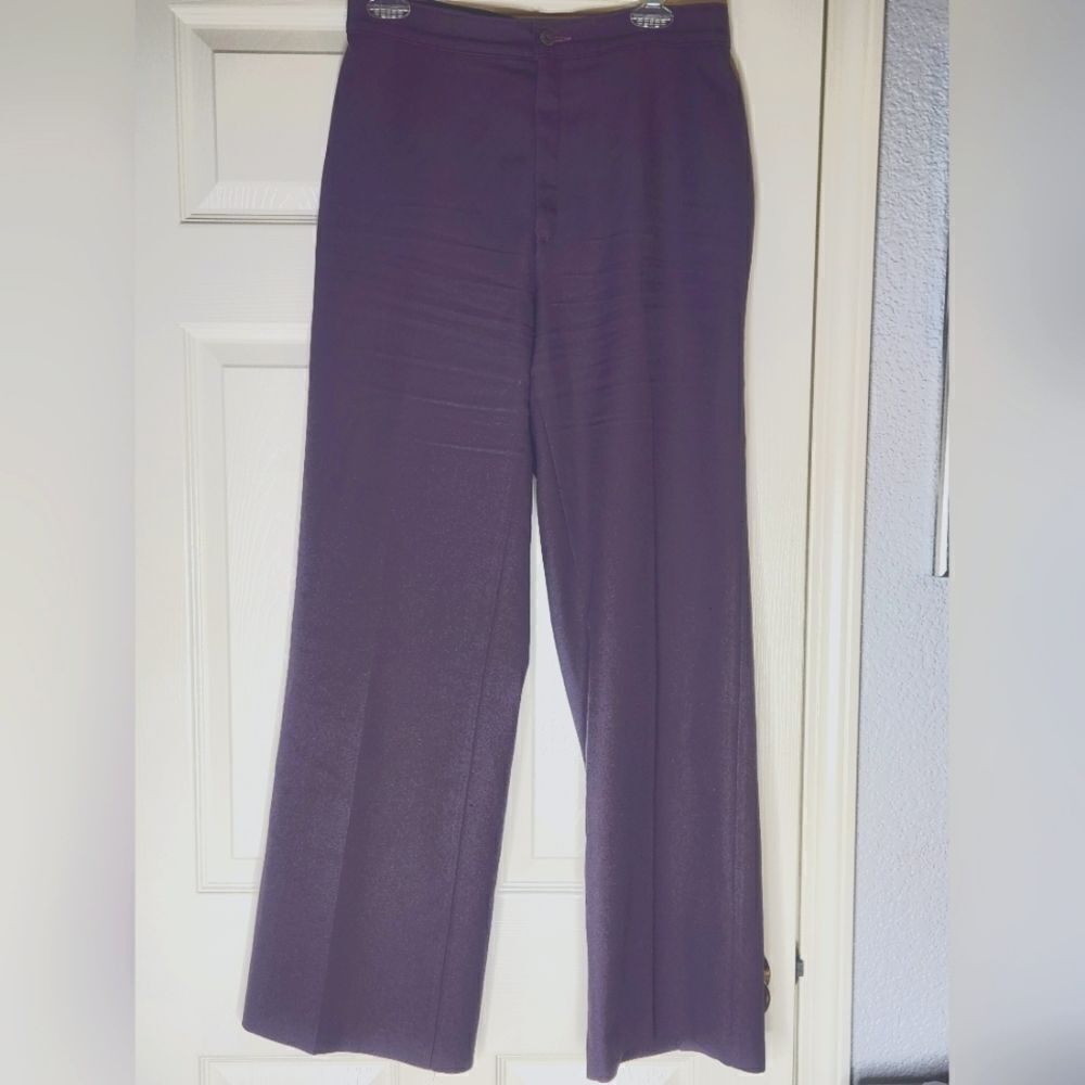 Vtg Levi's L Purple Mauve Strifgt Full Length Zipper Women’s Dress Pants